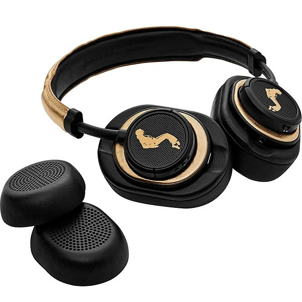 Master & Dynamic MW50+ Wireless Bluetooth On-Ear Headphone with Mic - MJ Edition - Black Metal / Gold Leather