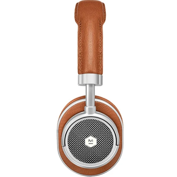 Master & Dynamic MW50+ Wireless Bluetooth On-Ear Headphone with Mic - Silver Metal / Brown Leather