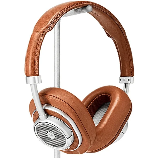 Master & Dynamic MW50+ Wireless Bluetooth Over-Ear Headphone with Mic - Silver Metal / Brown Leather