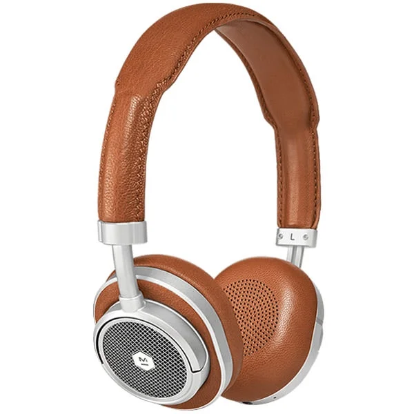 Master & Dynamic MW50+ Wireless Bluetooth On-Ear Headphone with Mic - Silver Metal / Brown Leather