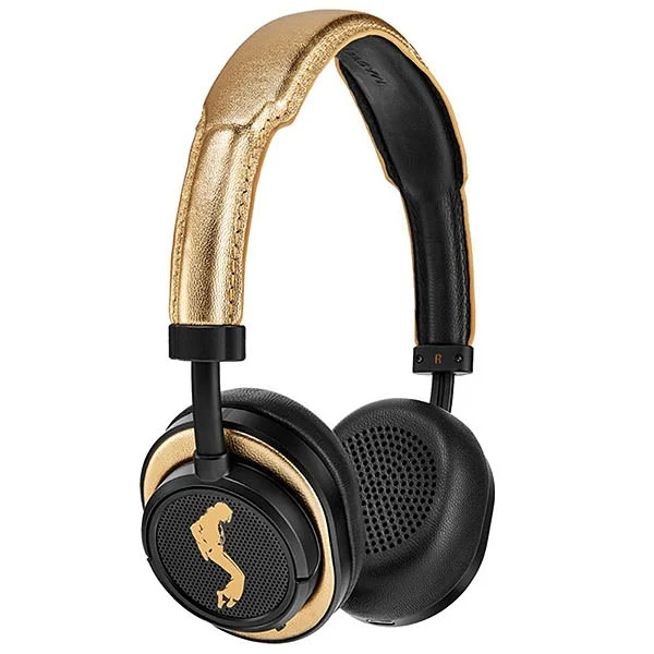 Master & Dynamic MW50+ Wireless Bluetooth Over-Ear Headphone with Mic - MJ Edition - Black Metal / Gold Leather