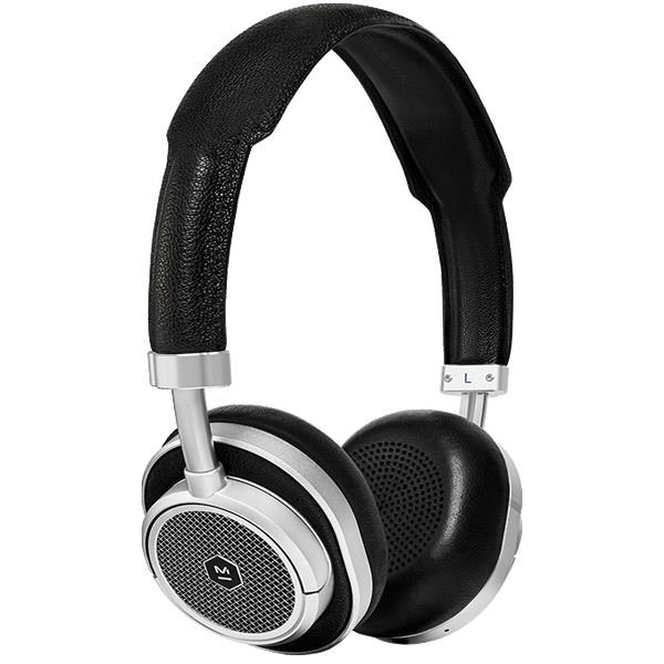 Master & Dynamic MW50+ Wireless Bluetooth On-Ear Headphone with Mic - Silver Metal / Black Leather