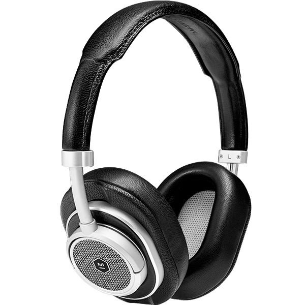 Master & Dynamic MW50+ Wireless Bluetooth Over-Ear Headphone with Mic - Silver Metal / Black Leather