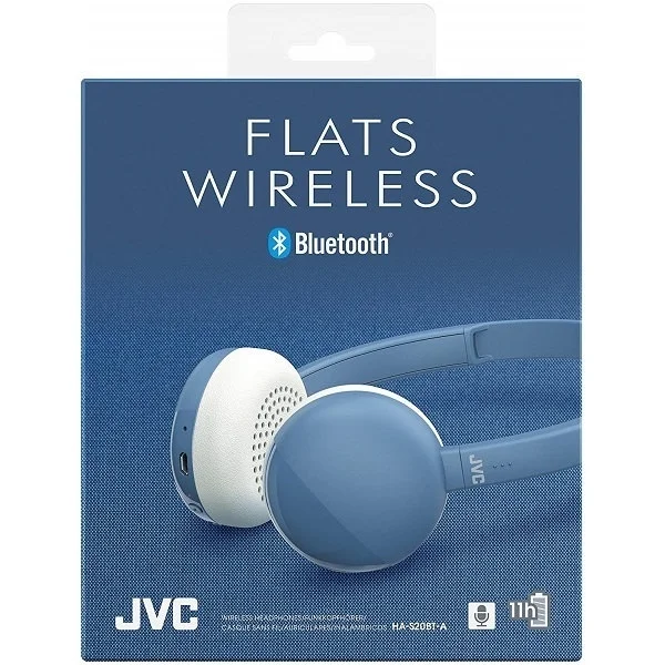 JVC HA-S20BT-A Wireless Bluetooth On-Ear Headphone with Mic - Blue