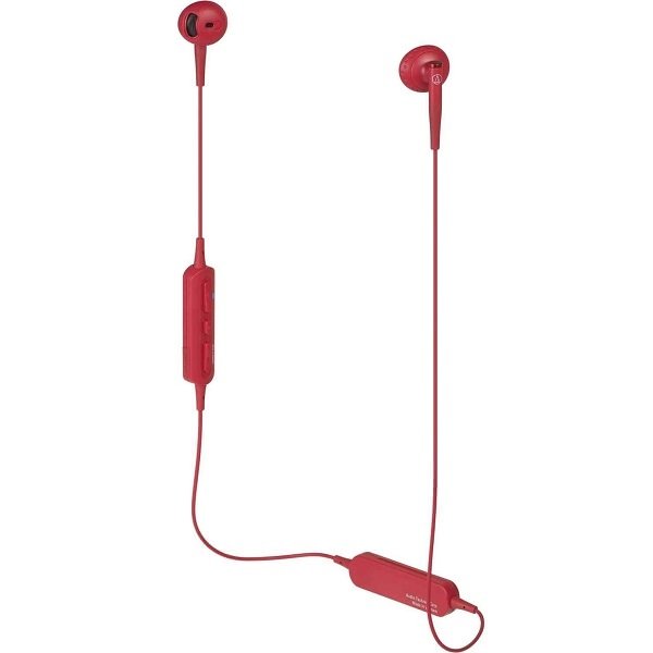 Audio-Technica ATH-C200BT Wireless Bluetooth In-Ear Earphone with Mic - Red