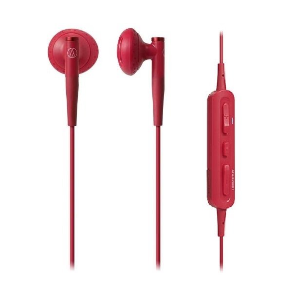 Audio-Technica ATH-C200BT Wireless Bluetooth In-Ear Earphone with Mic - Red