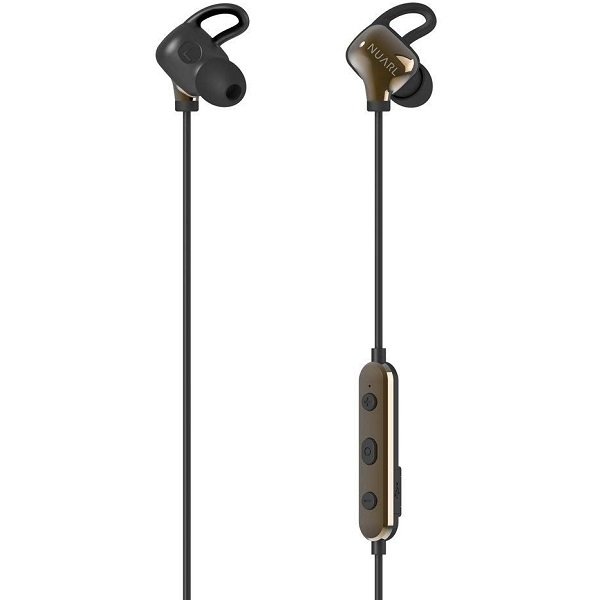 NUARL NB10R2 HDSS Wireless Bluetooth In-Ear Earphone with Mic - Black Gold