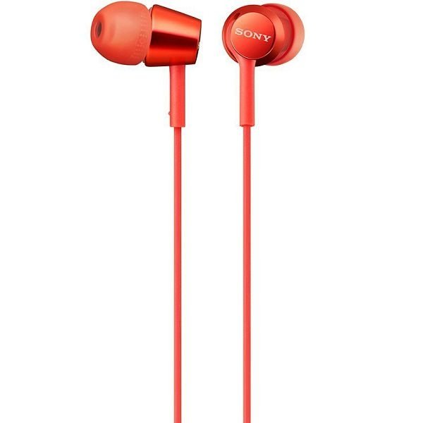 Sony MDR-EX155AP In-Ear Earphone with Mic - Red Sony MDR-EX155AP In-Ear Earphone with Mic - Red