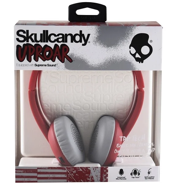 Skullcandy Uproar Wireless Bluetooth On-Ear Headphone with Mic - Red