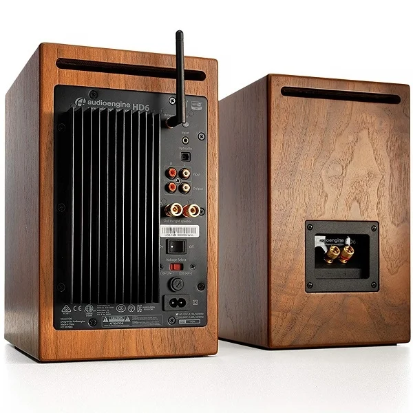 Audioengine HD6 Wireless Bluetooth Desktop Bookshelf Speakers - Walnut