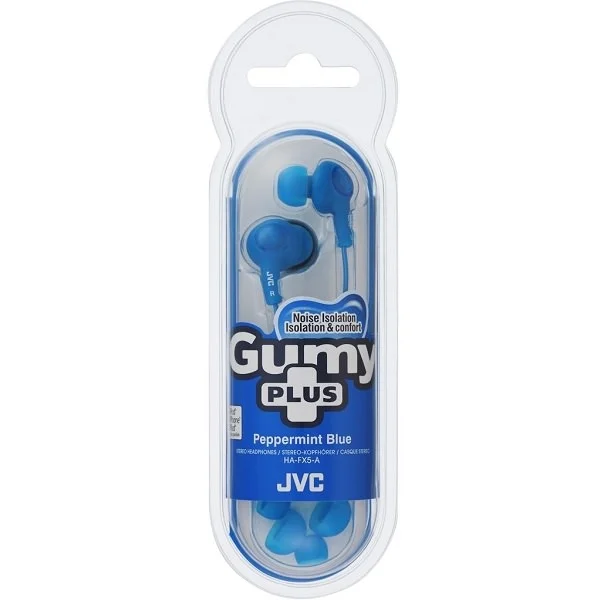 JVC HA-FX5 Gumy Plus In-Ear Earphone with Mic - Peppermint Blue