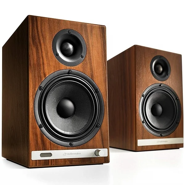 Audioengine HD6 Wireless Bluetooth Desktop Bookshelf Speakers - Walnut