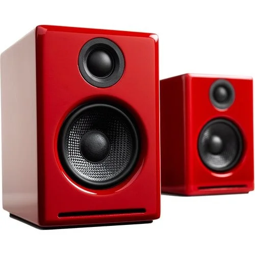 Audioengine A2+ Wireless Bluetooth Desktop Bookshelf Speakers - Hi-Gloss Red