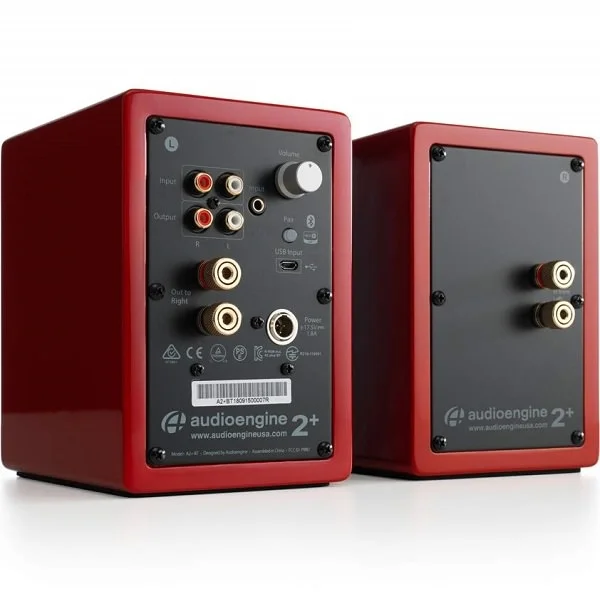 Audioengine A2+ Wireless Bluetooth Desktop Bookshelf Speakers - Hi-Gloss Red
