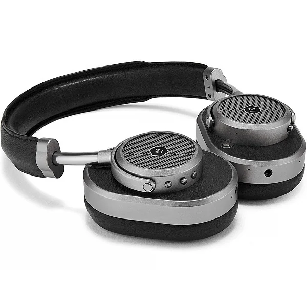 Master & Dynamic MW65 Wireless Bluetooth Noise-Cancelling Over-Ear Headphone with Mic - Silvermetal/Brown Leather