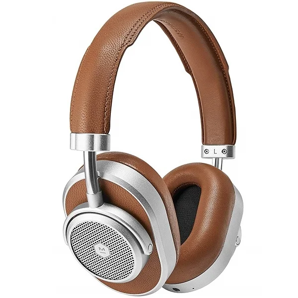 Master & Dynamic MW65 Wireless Bluetooth Noise-Cancelling Over-Ear Headphone with Mic - Silvermetal/Brown Leather