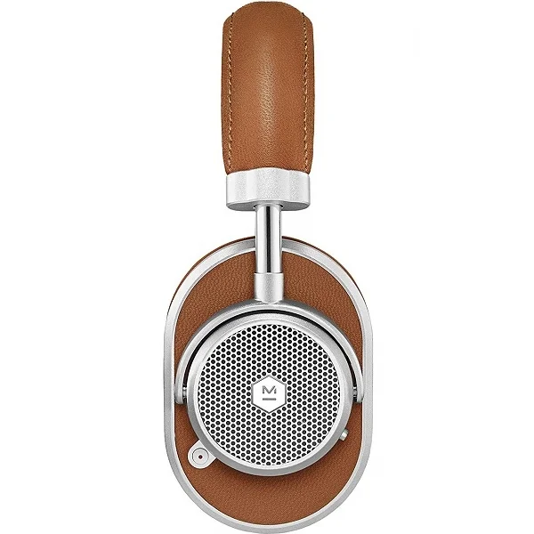 Master & Dynamic MW65 Wireless Bluetooth Noise-Cancelling Over-Ear Headphone with Mic - Silvermetal/Brown Leather