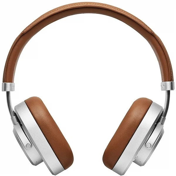 Master & Dynamic MW65 Wireless Bluetooth Noise-Cancelling Over-Ear Headphone with Mic - Silvermetal/Brown Leather