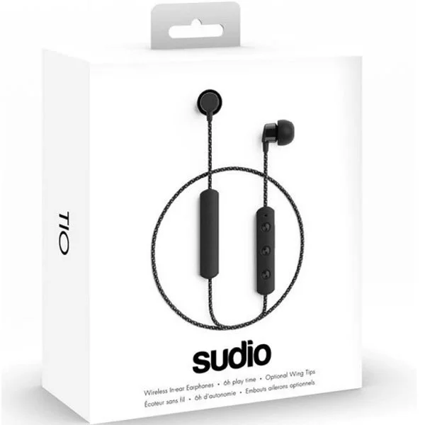 Sudio Tio Wireless Bluetooth In-Ear Earphone with Mic - Black