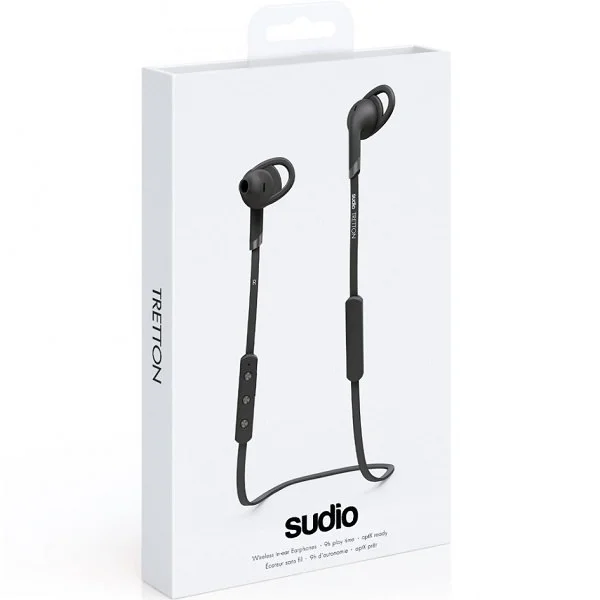 Sudio Tretton Wireless Bluetooth On-Ear Earbud with Mic - Black