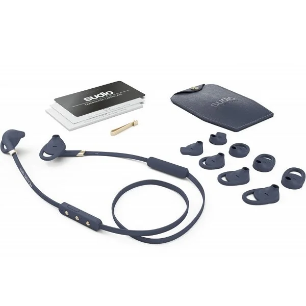 Sudio Tretton Wireless Bluetooth On-Ear Earbud with Mic - Classic Blue