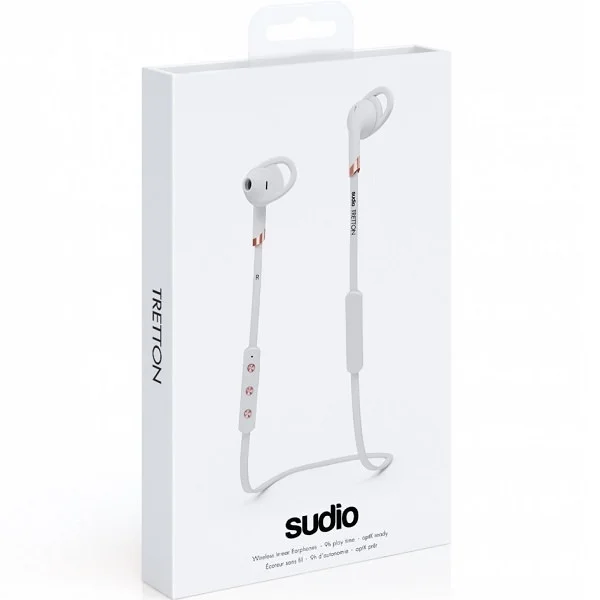 Sudio Tretton Wireless Bluetooth On-Ear Earbud with Mic - White
