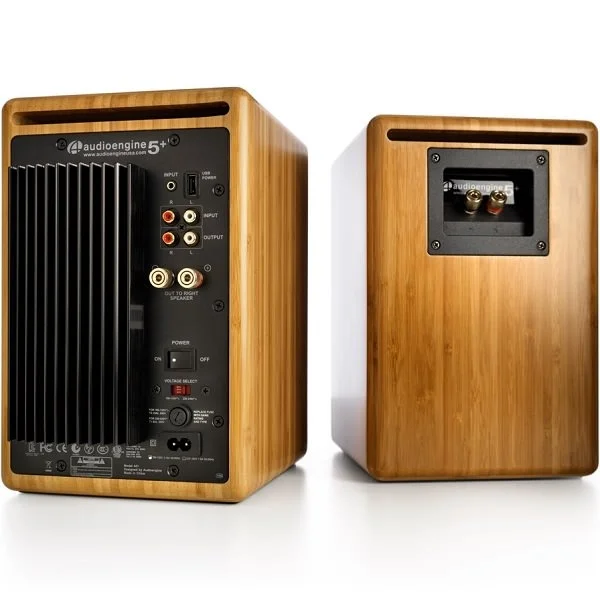 Audioengine A5+ Wired Bookshelf Speakers - Natural Bamboo