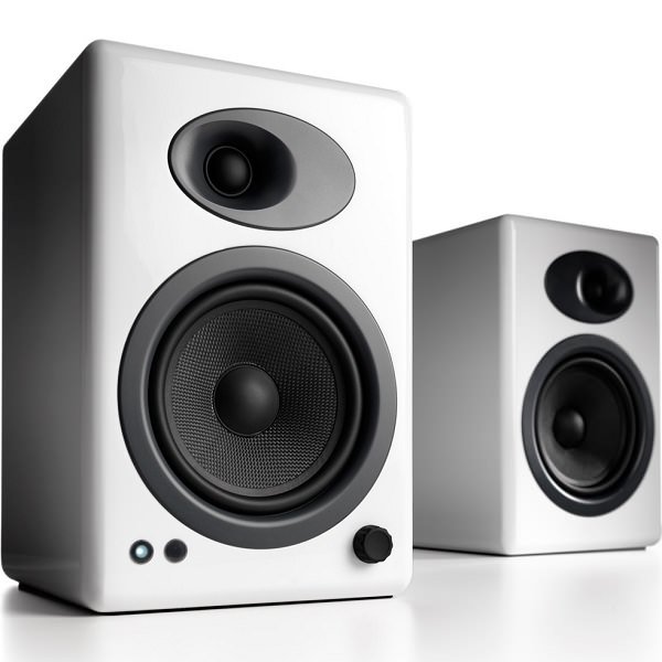Audioengine A5+ Wired Bookshelf Speakers - Hi-Gloss White