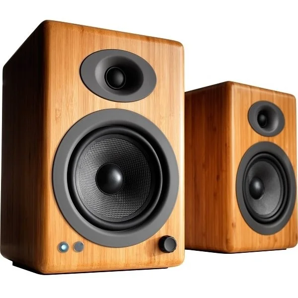 Audioengine A5+ Wireless Bookshelf Speakers (Natural Bamboo)