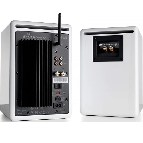 Audioengine A5+ Wireless Bookshelf Speakers (Hi-Gloss White)