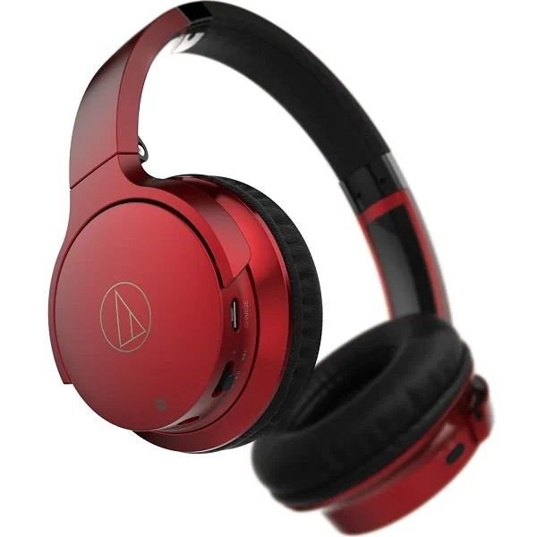 Audio-Technica ATH-AR3BT Wireless Bluetooth On-Ear Headphone with Mic - Red