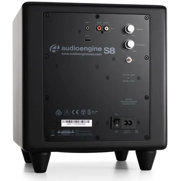 Audioengine S8 8-inch (8") Powered Subwoofer - Satin Black