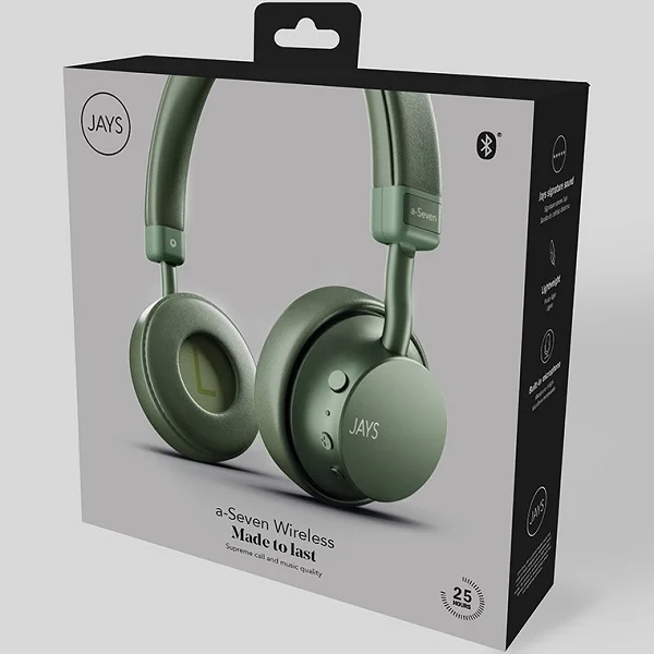 Jays a-Seven Wireless Bluetooth On-Ear Headphone with Mic - Green 