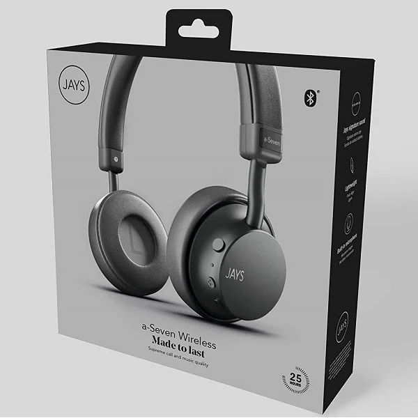 Jays a-Seven Wireless Bluetooth On-Ear Headphone with Mic - Grey