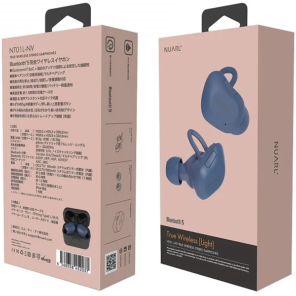 Nuarl NT01L Stereo True Wireless Bluetooth In-Ear Earphone with Mic - Navy Blue 