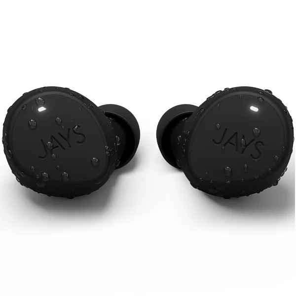 JAYS m-Seven True Wireless Bluetooth In-Ear Earphone with Mic - Black on Black 
