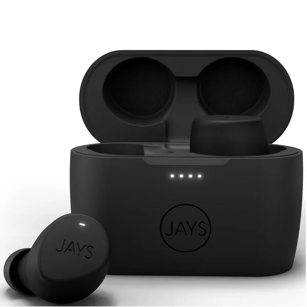 JAYS m-Seven True Wireless Bluetooth In-Ear Earphone with Mic - Black on Black 