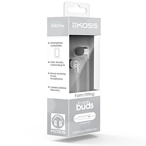 Koss KEB25i In-Ear Earphone with Mic - White