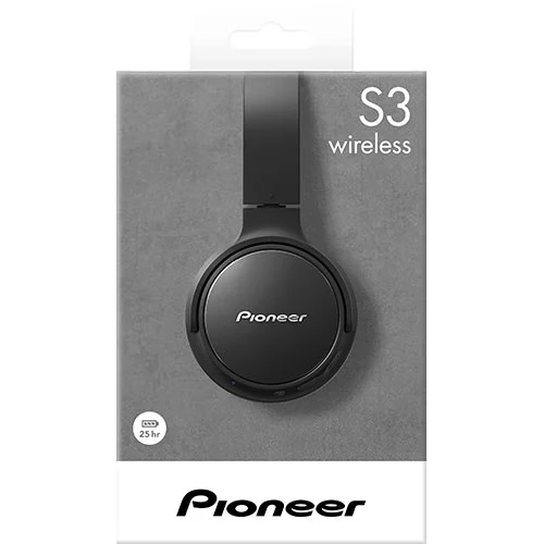 Pioneer SE-S3BT Wireless Bluetooth On-Ear Headphone with Mic - Black
