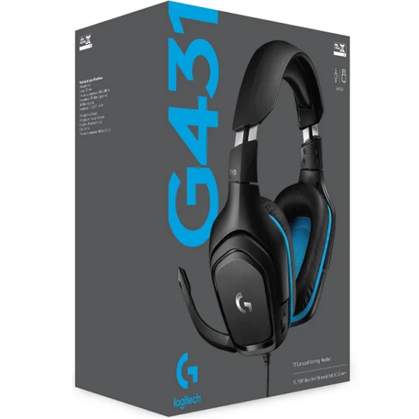 Logitech G431 Over-Ear Gaming Headset with Mic