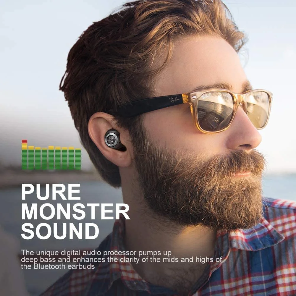 Monster Achieve 100 AirLinks True Wireless Bluetooth In-Ear Earphone with Mic - Black