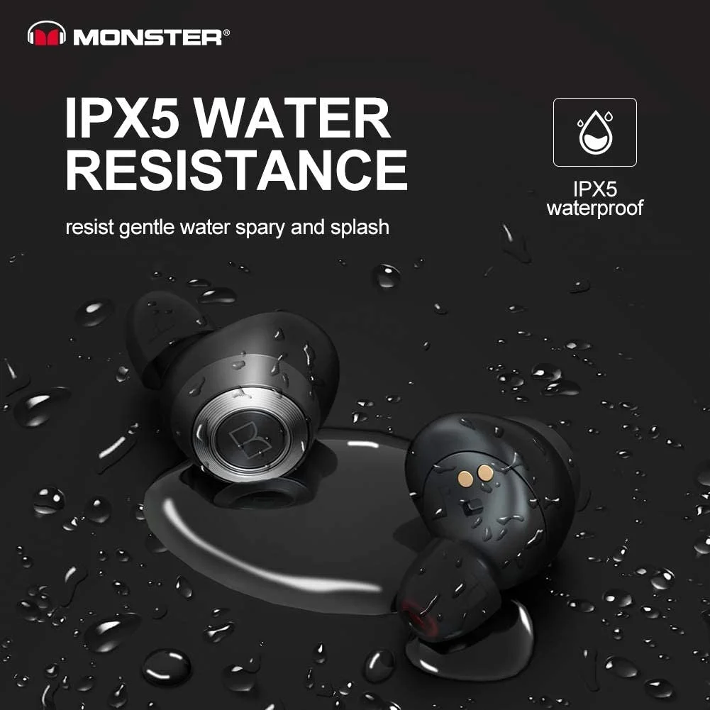 Monster Achieve 100 AirLinks True Wireless Bluetooth In-Ear Earphone with Mic - Black