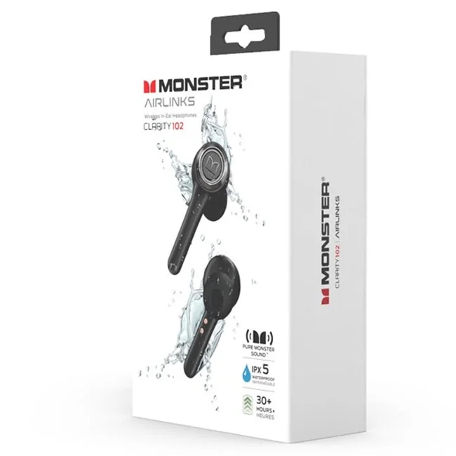 Monster Clarity 102 True Wireless Bluetooth In-Ear Earphone with Mic - Black