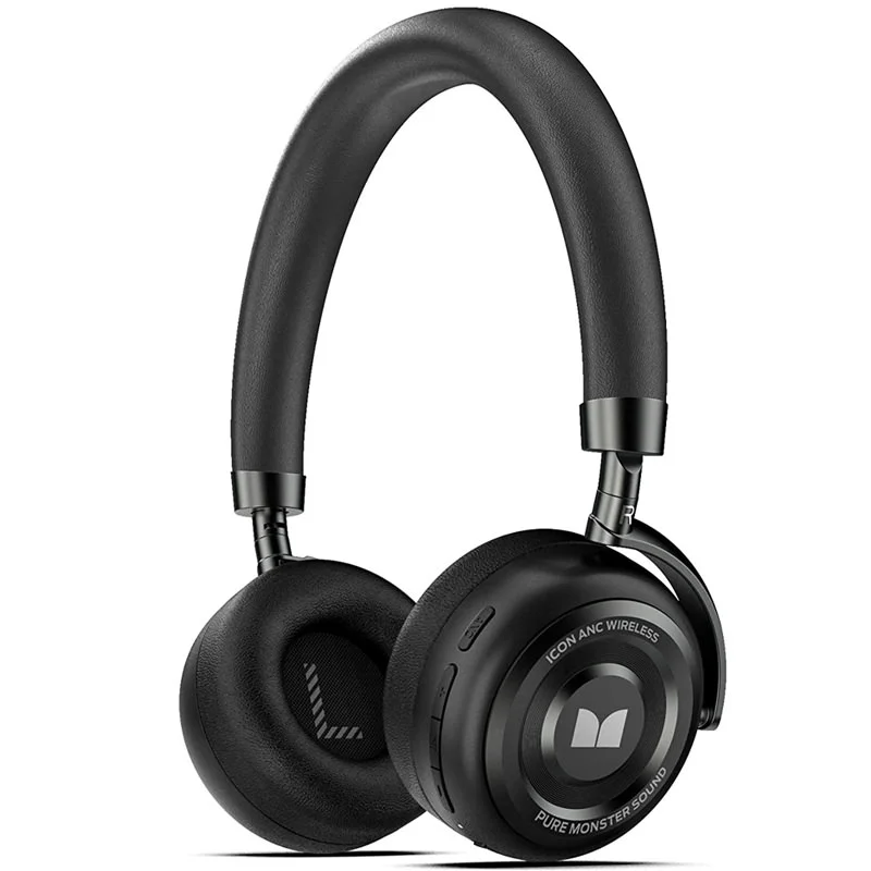 Monster ICON Wireless Bluetooth Active Noise-Cancelling Over-Ear Headphone with Mic
