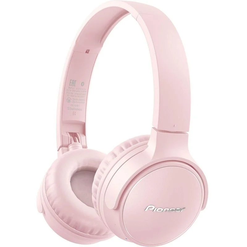 Pioneer SE-S3BT Wireless Bluetooth On-Ear Headphone with Mic - Pink