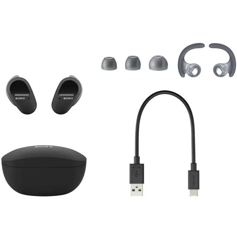 Sony WF-SP800N True Wireless Bluetooth Noise-Cancelling In-Ear Earphone with Mic - Black