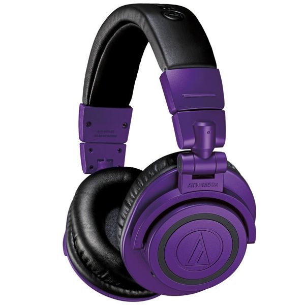 Audio-Technica ATH-M50xBT PB Wired/Wireless Bluetooth Over-Ear Headphone with Mic - Purple/Black [Limited Edition]