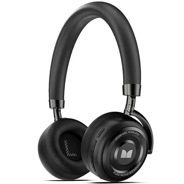 Monster ICON Wireless Bluetooth Active Noise-Cancelling Over-Ear Headphone with Mic