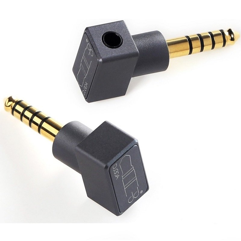 DD DJ30A 4.4mm TRRRS Balanced to 3.5mm TRS Unbalanced Right-angle Adapter