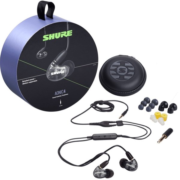 Shure AONIC 4 2-Driver Hybrid In-Ear Earphone with Mic - Black Shure AONIC 4 2-Driver Hybrid In-Ear Earphone with Mic - Black